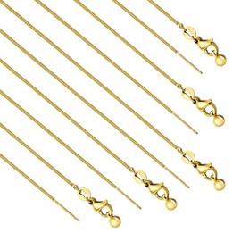 Paquete de 10 collares delicados de serpiente, cadena de acero inoxidable chapada en oro a granel