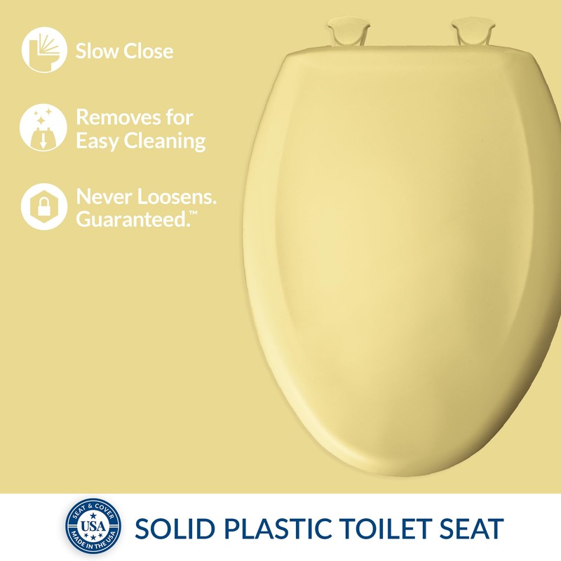 Bemis Classic Colors Slow Close Toilet Seat, Easy Clean Hinges