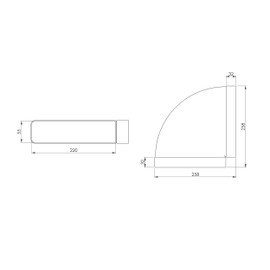 Steinberg14 White 220 x 55 mm / 8.6 x 2.2 inch Flat Duct Bend 90° for Ventilation System, Exhaust Duct or Supply Air Duct