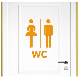 Samunshi® Toilet Door Sign Wall Sticker 14 x 20 cm Black