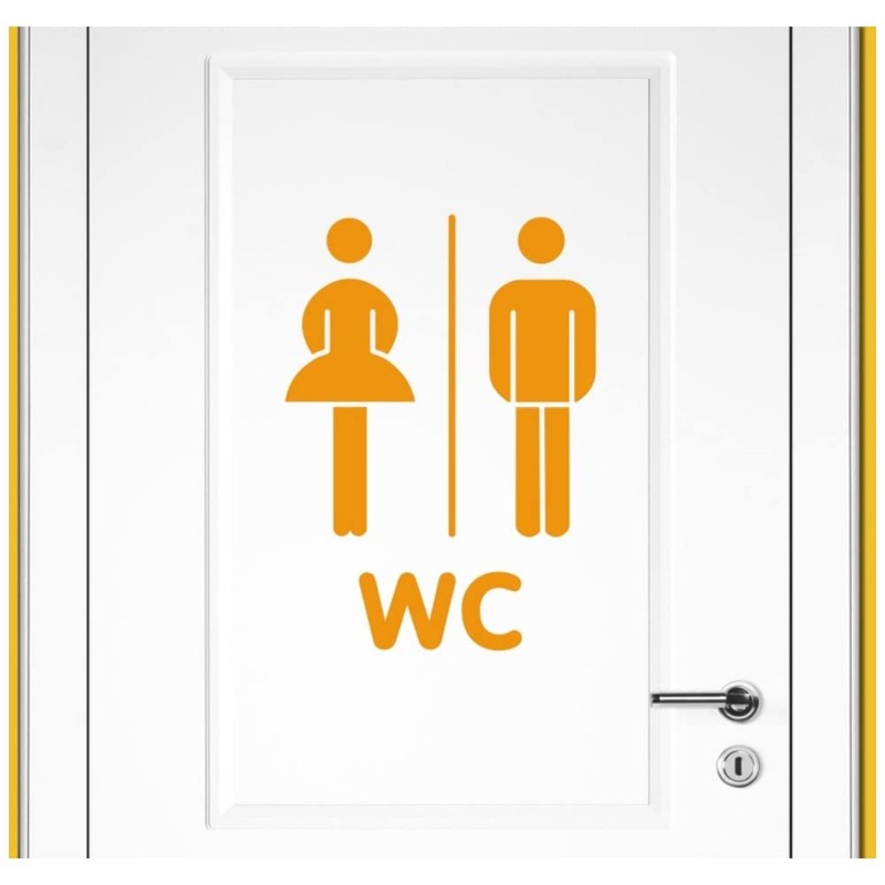 Samunshi® Toilet Door Sign Wall Sticker 14 x 20 cm