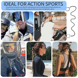 3 Packs 25" ri p Hair ties,Elastic Hair Tie No Damage Strong Tangle Free Braided Pony tails Hair Ties Pony Tail Wrap for Long Hair for Gym, Swimming.Coffee, beige,black.