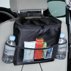 Car Seat Back Organizer, Insulated Auto Seat Back Hanging Bag Multi Pocket Travel Storage Bag Car Drinks Holder Cooler Bag with Mesh Pockets Seat Back Container for Travel