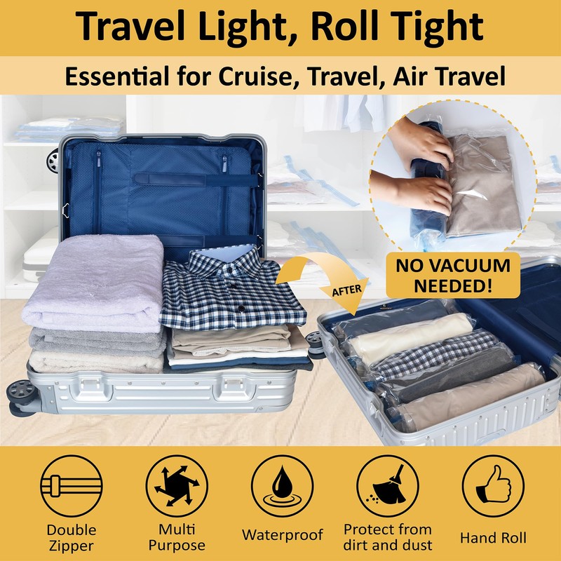 Compression Bags for Travel - Travel Essentials - 12 Pack