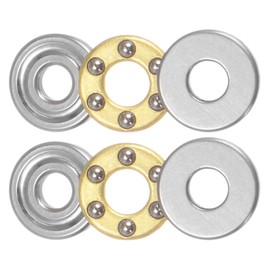 sourcing map F2-6M Thrust Ball Bearing 2mm x 6mm x 3mm Brass with Washers ABEC3 2pcs