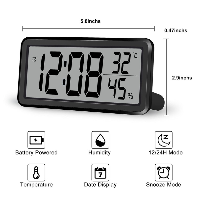 SZELAM 5.6 Inch LCD Digital Alarm Clock with Large Number