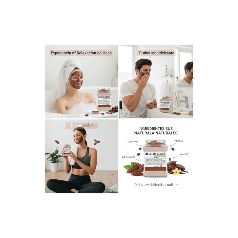 Bloom&Glow- Mascarilla profesional de gelatina de Belgium Cocoa Jelly mask.