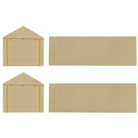 Vanteriam 10 * 20 FT Carport Replacement Tarp Canopy, Sidewall kit Panel Set of 4, 180G PE Waterproof & UV Protected Replacement Sidewall Cover, Beige