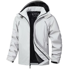 MAOYSSEN Outdoor Men's Waterproof Raincoat Windbreaker Lightweight Rain Jacket with Detachable Hood