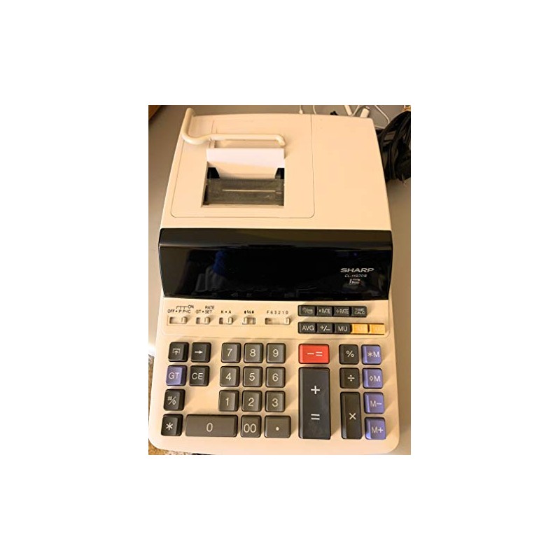 Sharp EL-1197PIII Heavy Duty Color Printing Calculator with Clock and
