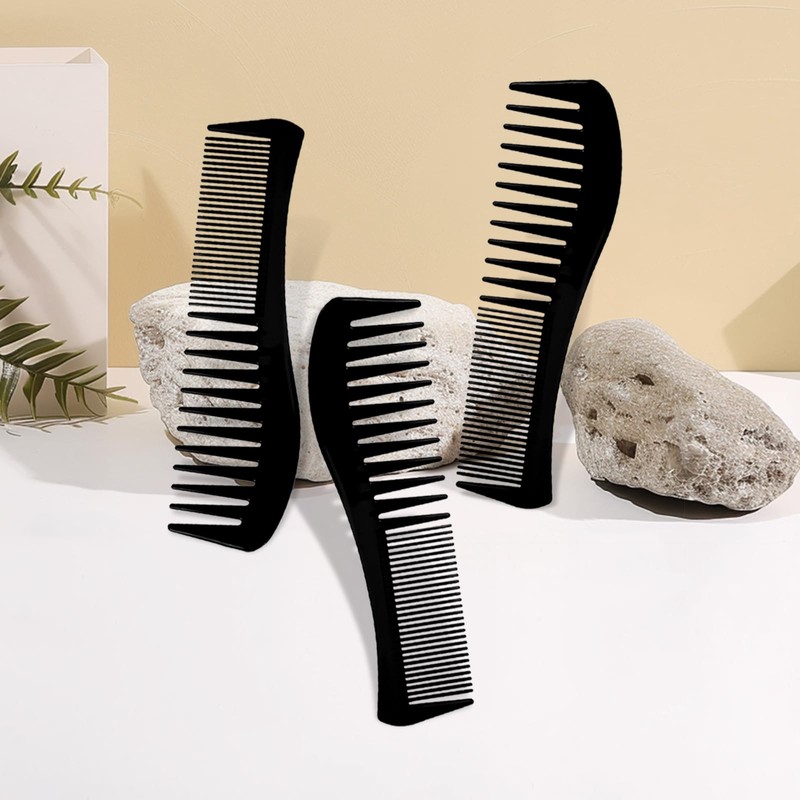 Zoolinn Versatile Hair Grooming Set - 3PCS Black Double-Sided Combs