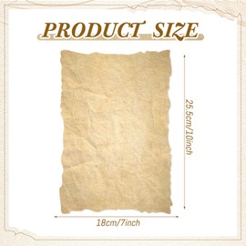 Harloon 100 Sheets Vintage Old Looking Cotton Watercolor Paper Cardstock Blank 200 Gsm Thick Antiqued Deckle Edge Virgin Paper for Drawing Writing Printing Invitations Greeting(Oatmeal,4 * 6 Inch)