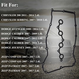 VS50698R Engine Cylinder Valve Cover Gasket Fit for Chrysler 200 Sebring Dodge Avenger Caliber Journey, Valve Cover Gasket Set for 2007-2017 Jeep Compass Patriot Replace OE# K04884763AA