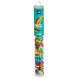 Plus-Plus 9604265 Ingenious Construction Toy, Rainbow, Creative Building Blocks Tube, 100 Pieces, Multicoloured, Mini, PP4265