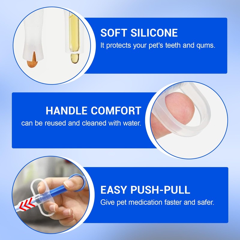 Thoquene Pack of 6 pill dispensers for cats, tablet feeder