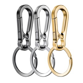 Key Carabiner, Carabiner Keyring, Carabiner Keyring, Carabiner Key Ring, Set of 3 for Car Keys, Backpack, Camping, Travel (White, Gold, Black)