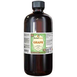 Grape (Vitis Vinifera) Glycerite, Organic Dried Seeds Alcohol-Free Liquid Extract (Brand Name: HerbalTerra, Proudly Made in USA) 32 fl.oz (0.95 l)