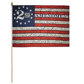 Wholesale Lot of 6 2nd Amendment Betsy Ross 12x18 12"x18" 100D Woven Polyester Nylon Stick Flag 30" Wooden Staff