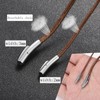 RWQIAN Mens Leather Necklace Cord Brown 76cm with Stainless Steel