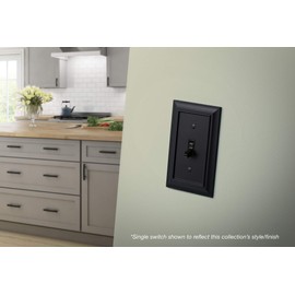Franklin Brass Architectural (1-Pack) Decorative Light Switch Cover Matte Black 1-Gang Decorator/Rocker Wall Plate Electrical Outlet Guard 64216