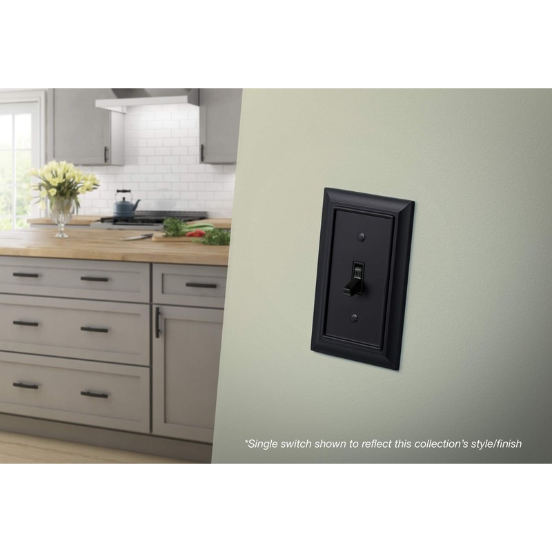 Franklin Brass Architectural (1-Pack) Decorative Light Switch Cover Matte Black