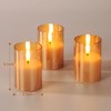 Girimax Gold Glass Flameless Votive Candles with Remote Timer, Real