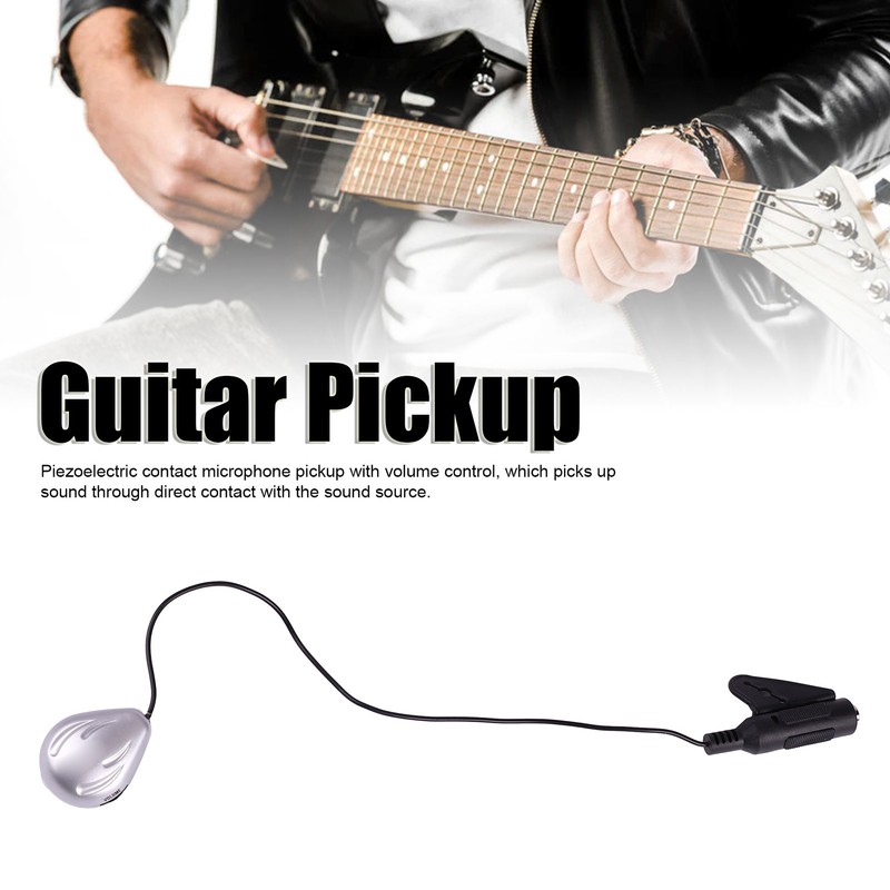 Soundhole Pickup with Jack Contact Microphone Transducer for Acoustic Guitar