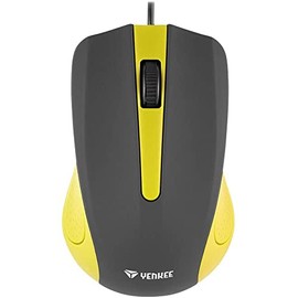 Yenkee YMS 1015YW USB-Maus mit SUVA-Kabel, Ergonomisches Design, für zu Hause und Büro,Kabellänge: 1,25 m, Wired Mouse, gelb