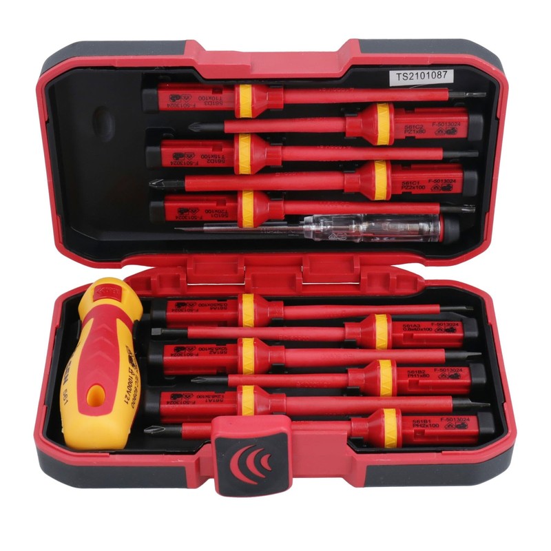 VDE Insulated Screwdrivers Flat Pozi Phillips Torx Interchangeable Heads 13pc