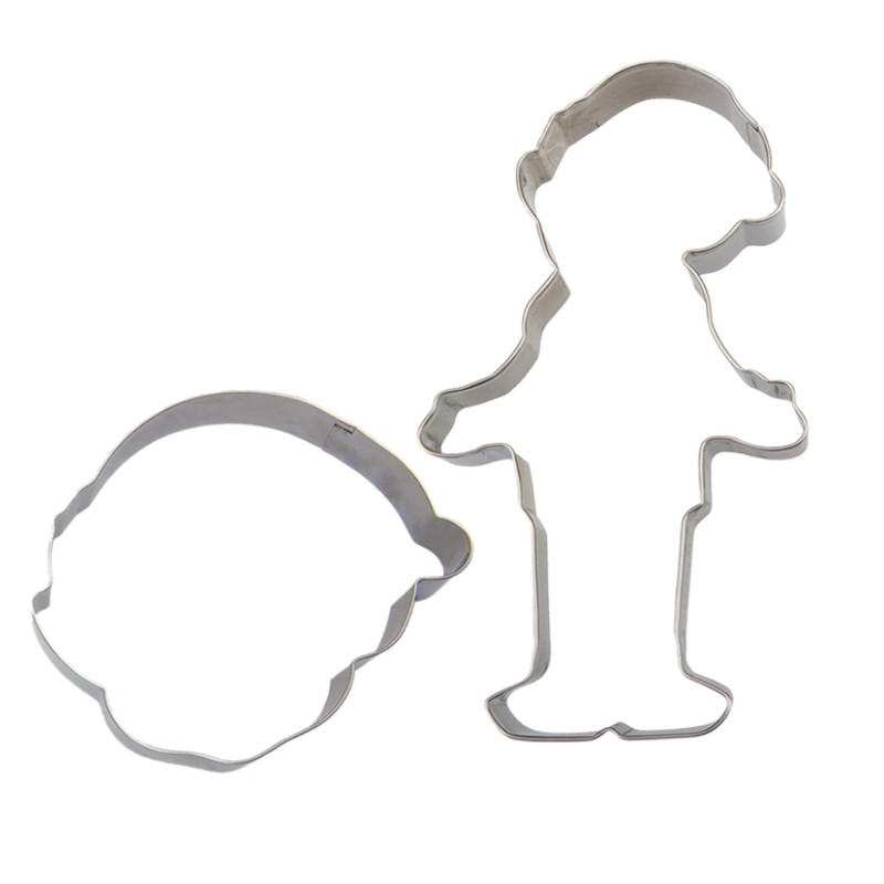 Elf Cookie Cutters Set of 2 Re-usable Stainless Steel Novelty