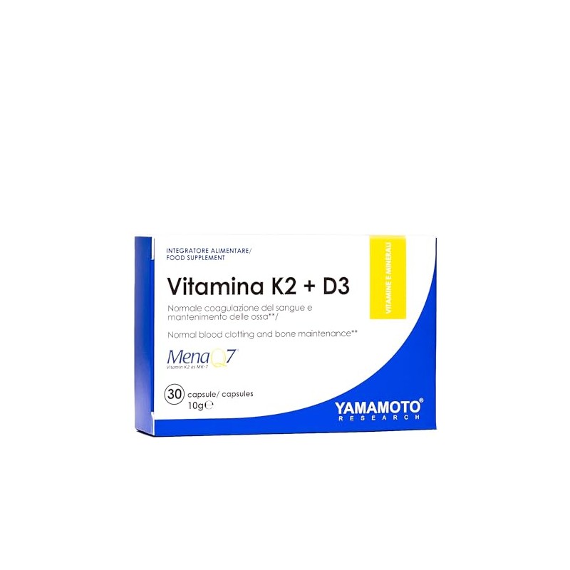 YAMAMOTO RESEARCH, Vitamina K2 e D3 MenaQ7 30 Compresse, Integratore