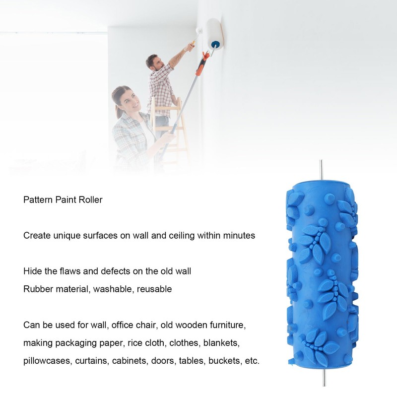 Patterned Paint Roller, 5 Inch Embossing Texture Rubber Roller Decorative