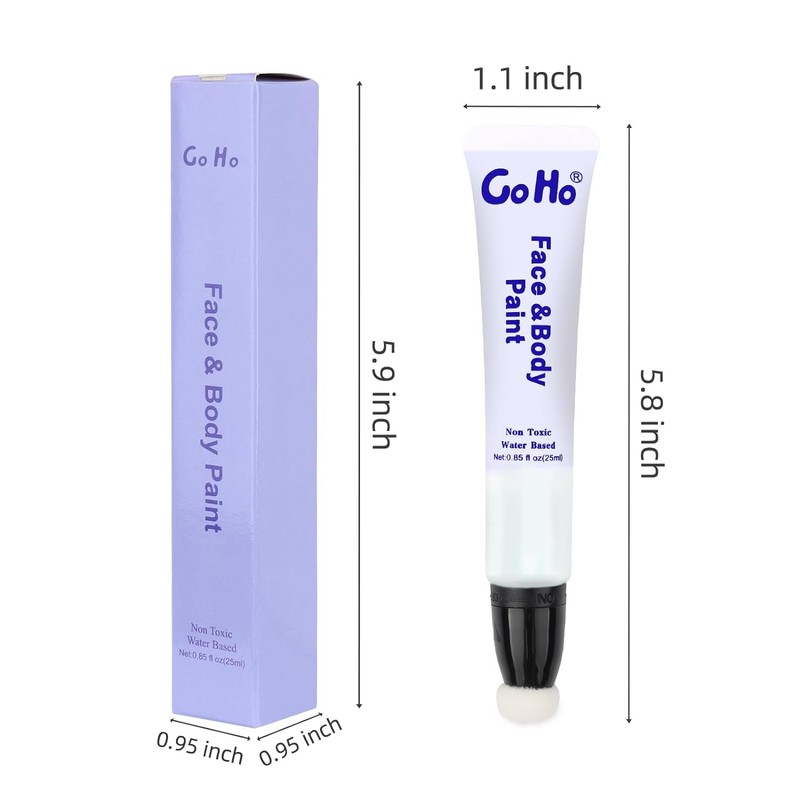 Go Ho Blue Face Paint Cream Water Based Washable Foundation(0.85oz),Blue