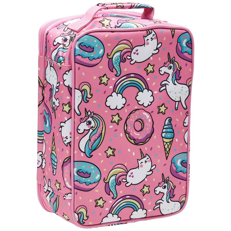 Sachi Insulated Junior Lunch Tote, Unicorns, Pink 11 cm*19.5 cm*