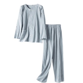 Post-operative,Bedridden Patient Clothes,Tear Away Nursing Clothes with 2 Sides Magic Stickers for Post-Surgery,Incontinence Dialysis Elderly Home Care,Full Open Rip Off Nursing Clothes with Pocket