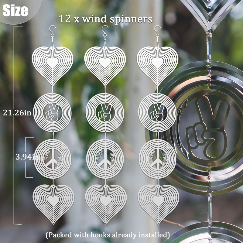 Leafcraft 12Pcs Bird Scare Discs Set Reflective 3D Stainless Steel
