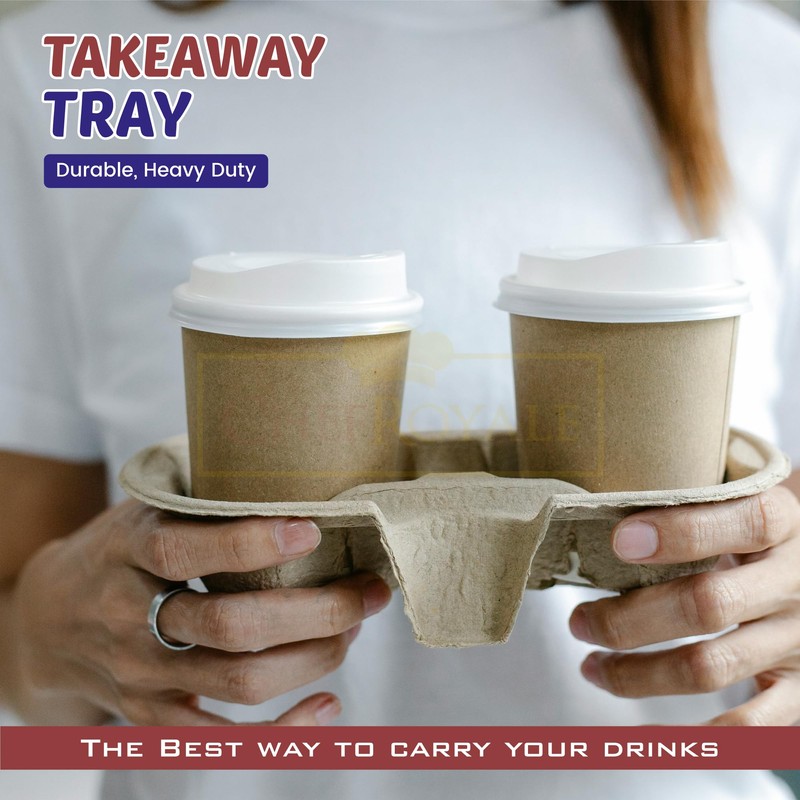 Chef Royale 2 cups holder tray for Tea - Hot