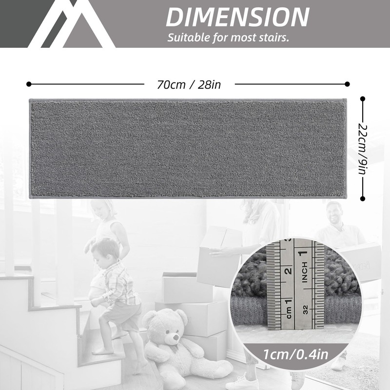 COSY HOMEER Stair Treads Non-Slip Carpet Stair Treads for Wooden