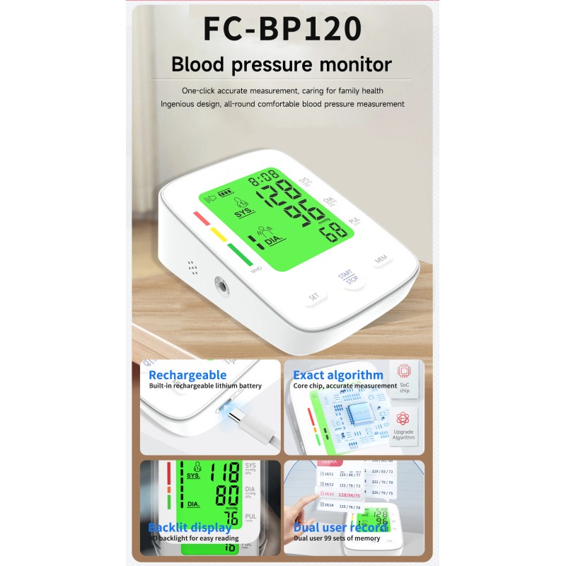 LCD BP Monitor Hot Selling USB Charge Digital BP Apparatus