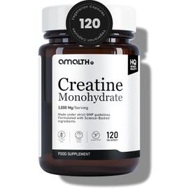 Creatine Monohydrate Capsules 3000mg per Serving | 120 Vegan Capsules | Micronised Creatine Supplement | Capsule Alternative to Powder | Gluten-Free, Non-GMO | for Men & Women by Amalth