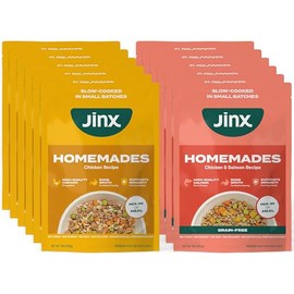 Jinx Wet Dog Food Toppers, Homemades Variety 6 Pack - Chicken & Grain Free Chicken & Salmon - Meal & Mix in Dry Dog Food Toppers Made with Real Ingredients, No Fillers - Puppy, Adult & Senior - 9oz