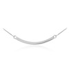Sideways Crosses High Polish 925 Sterling Silver Curved Bar Necklace,