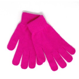 iMongol-Pure Cashmere ladies gloves Women Full Fingers Gloves - gloves knitted (Pink)