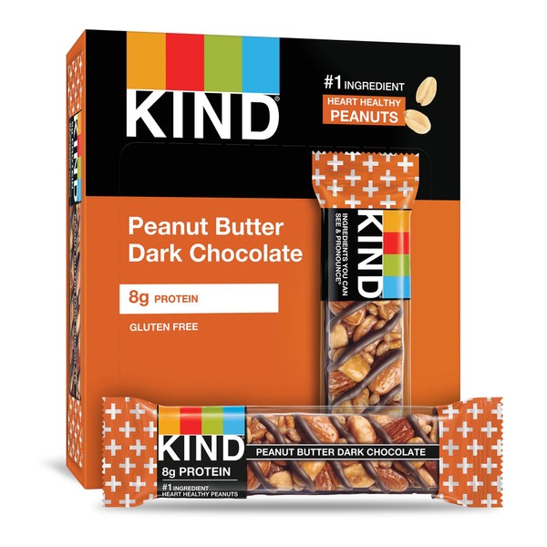 KIND Bars, Peanut Butter Dark Chocolate, Gluten Free, 1.4oz, 12 Count