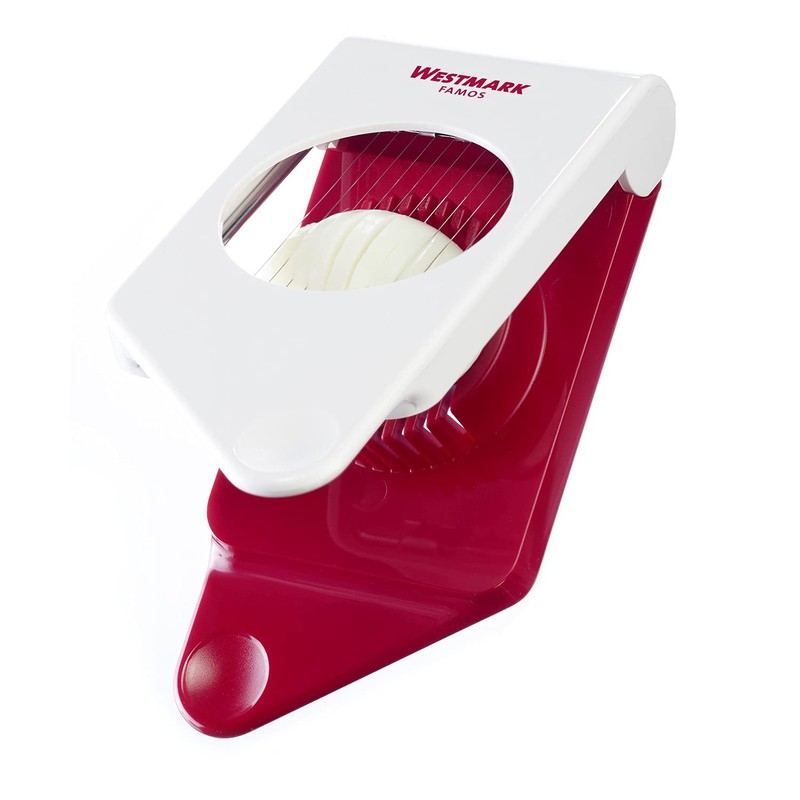 Westmark Eierteiler, Kunststoff/Rostfreier Edelstahl, ca. 18 cm lang, Famos, Weiß/Rot,