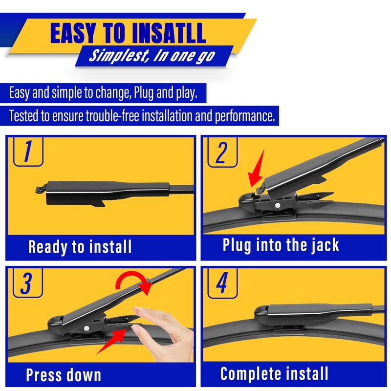 3 wipers Replacement for 2012-2017 Buick Enclave, Windshield Wiper Blades