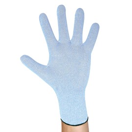 FRANZ MENSCH Hygostar Cut Protection Gloves, Cut Allfood Steel Sensitive, Stainless Steel Fibre, Light Blue, M, Cut Protection Gloves, Work Gloves, Construction Site Gloves, Safety Gloves, Pack of 6