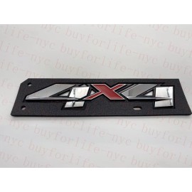 Custom Auto 4X4 2PC  Chrome Red 3D 4x4 Bed Rear Emblem Badge Decal Fit Silverado GMC Sierra