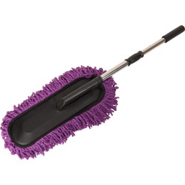 Speedway Motors Signature Purple Car Duster with Ergonomic Handle and Chrome Finish, Durable Dusting Tool for Vehicles, Fixed Position, Ideal for Removing Unwanted Dust and Debris