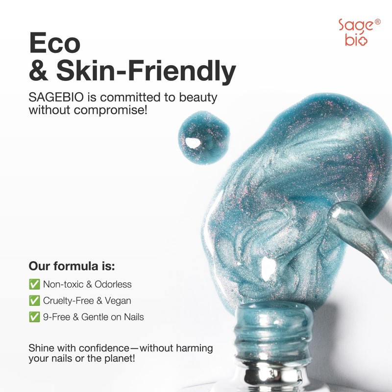 SAGEBIO 15ml Cat Eye Gel Nail Polish with Magnet Shimmer